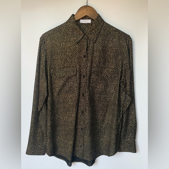 NWT Equipment Gold Dot Silk Blouse Women’s Small - Picture 2 of 5